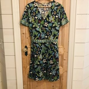 Tory Burch Garden Wisteria-Print Silk Dress